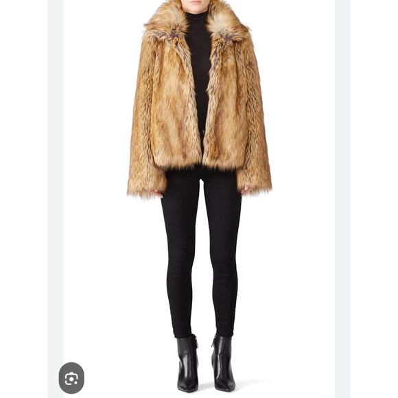 Zadig & Voltaire Furys Faux-Fur Jacket Long Sleeves in Marron Size 36 / US S NWT - Picture 1 of 13